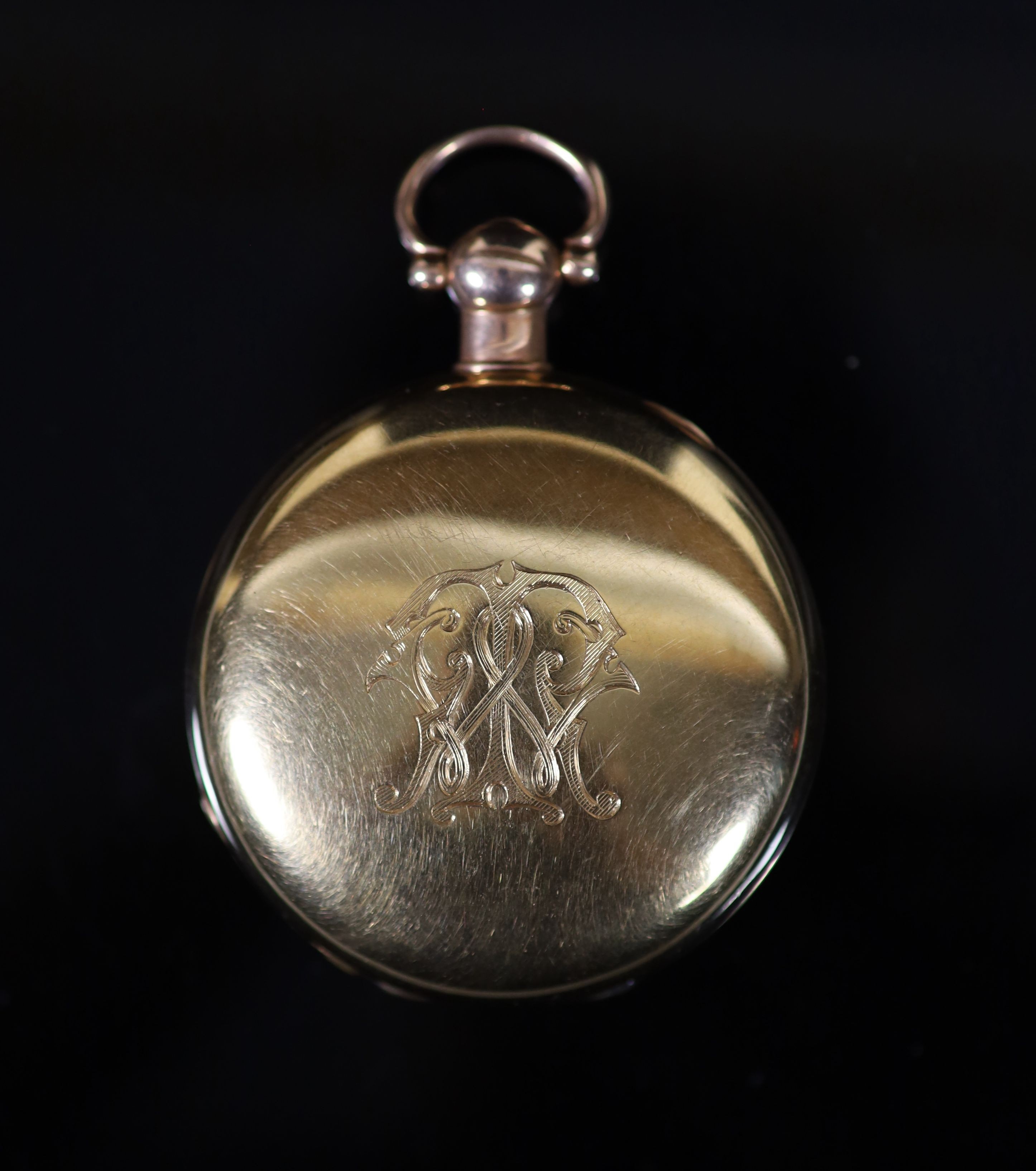 A George III 18ct gold hunter keywind lever pocket watch, by Grant, Fleet Street, London
